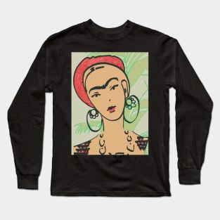 FRIDA KAHLO Mexican Feminist portrait painting Long Sleeve T-Shirt